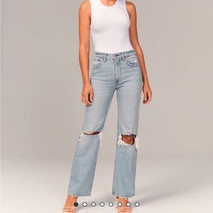 90s high rise relaxed fit jeans - medium wash